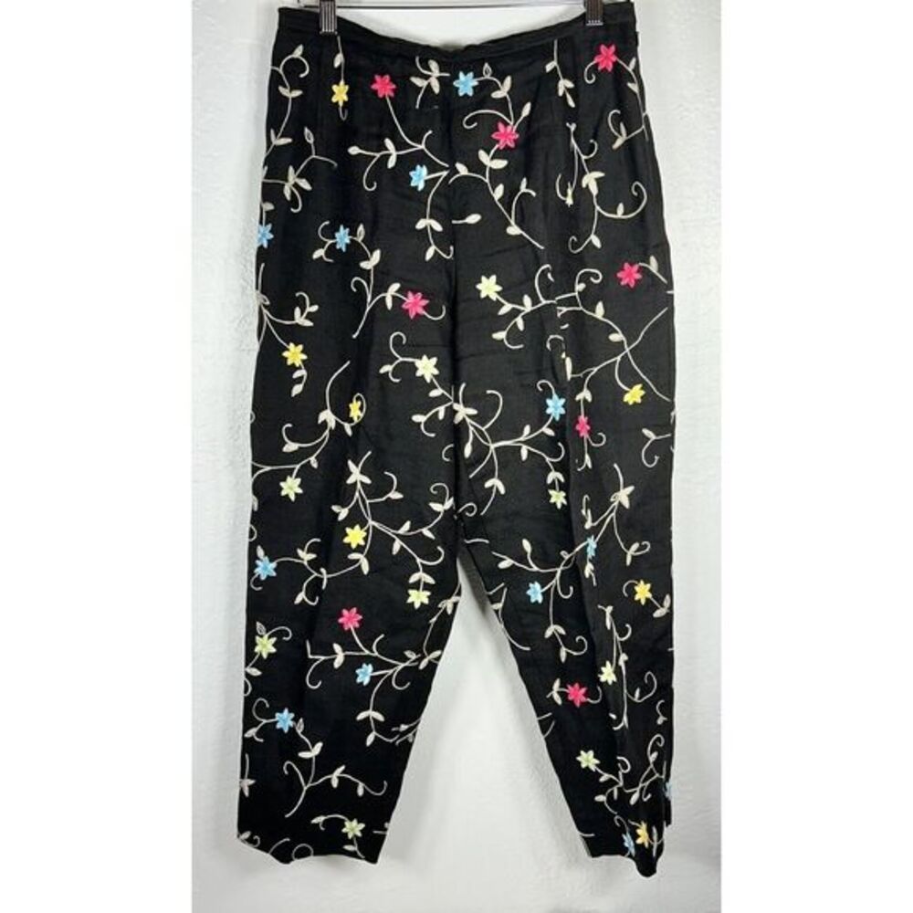 Talbots Black Trousers with Relaxed Fit and Tapered Ankles